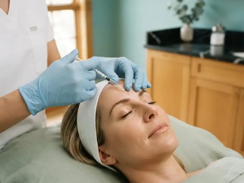 Botox being performed in the Lincoln Park treatment room