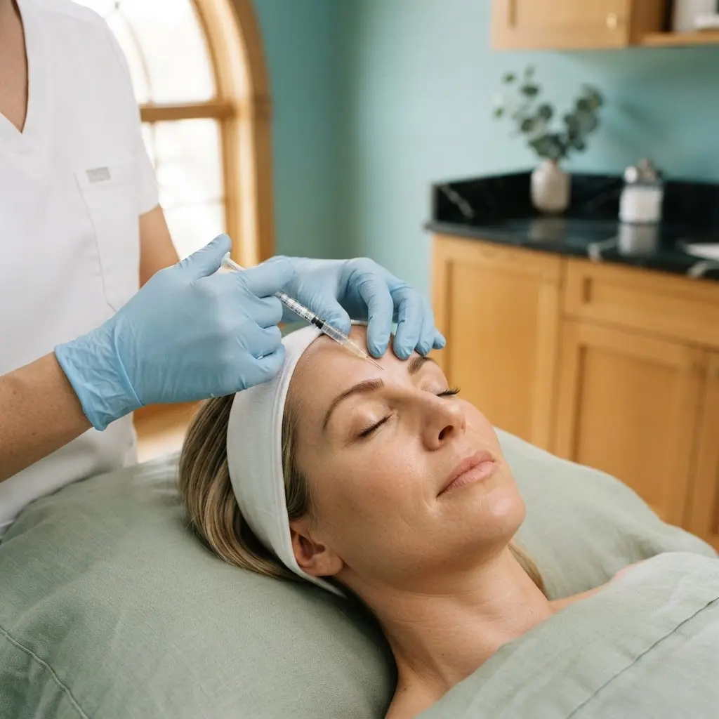 Botox being performed in the Lincoln Park treatment room
