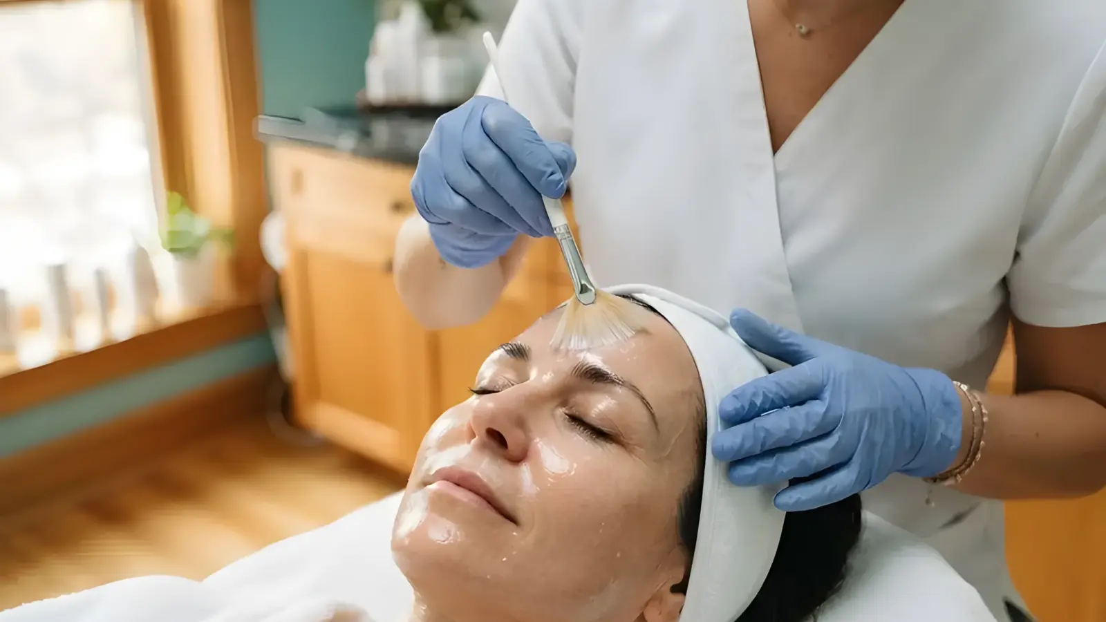 Chemical peels being performed in the Lincoln Park treatment room