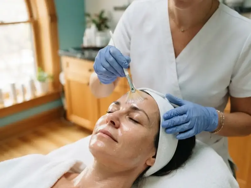 Chemical peels being performed in the Lincoln Park treatment room