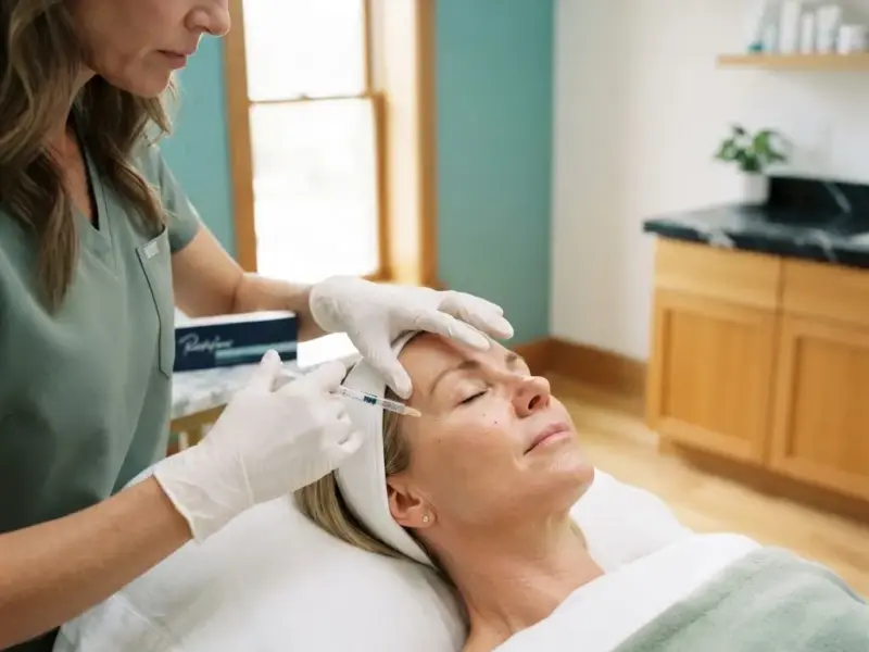 Dermal fillers being performed in the Lincoln Park treatment room