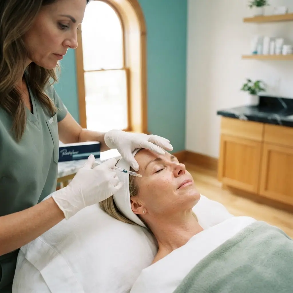 Dermal fillers being performed in the Lincoln Park treatment room