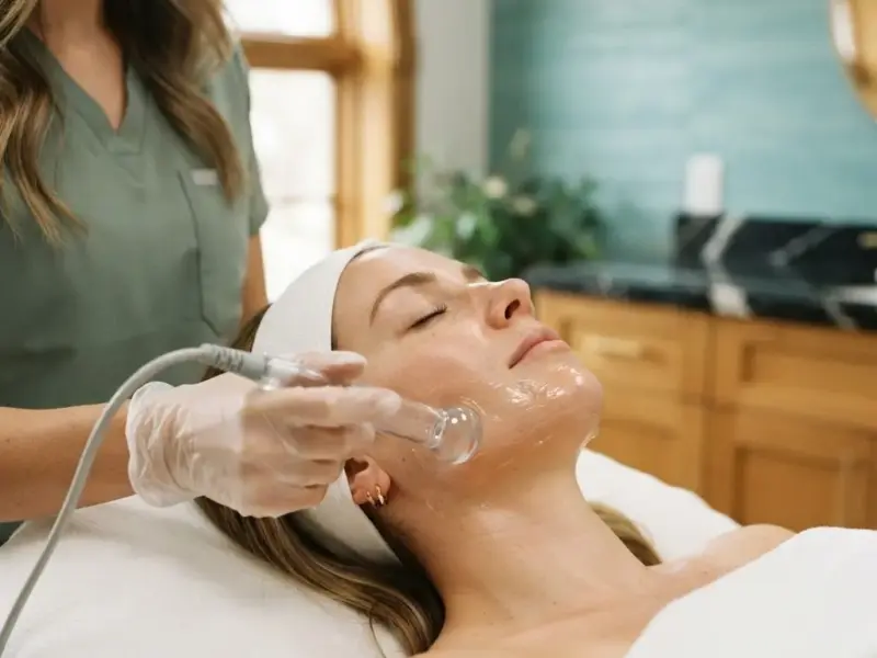 Forma skin firming being performed in the Lincoln Park treatment room