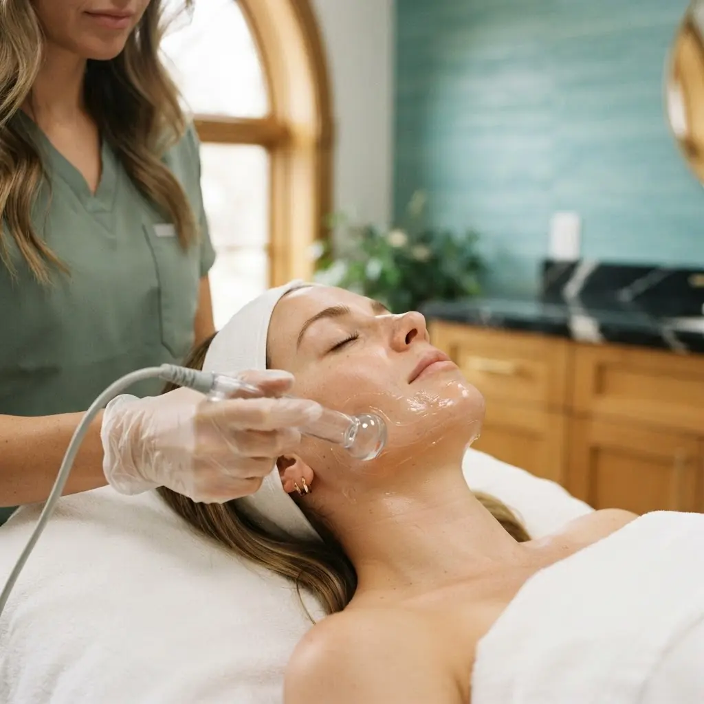 Forma skin firming being performed in the Lincoln Park treatment room