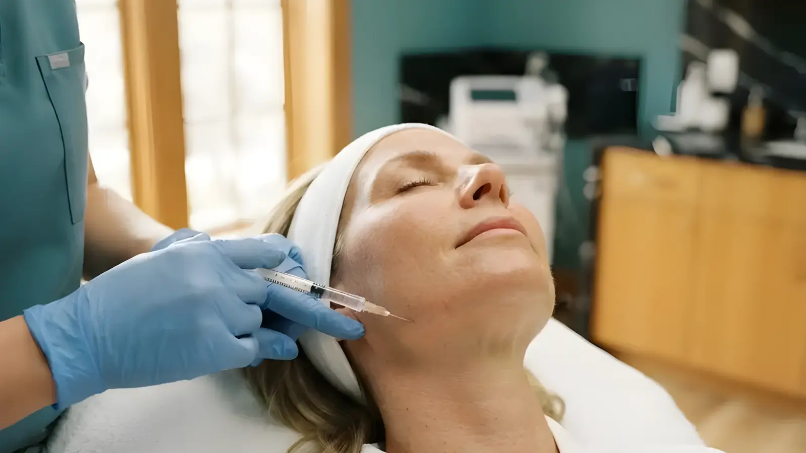 Kybella being performed in the Lincoln Park treatment room