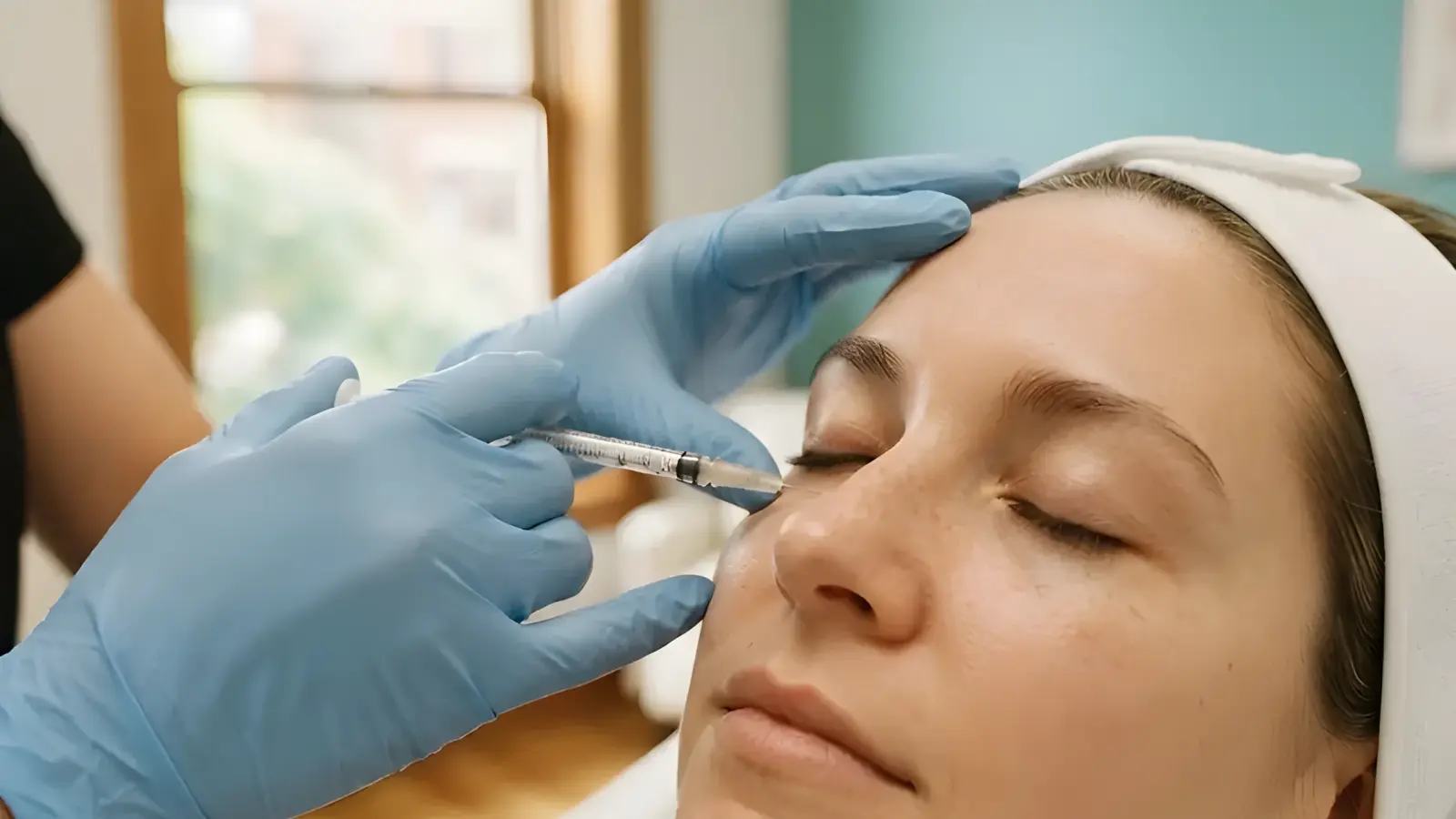 Under-eye PRF being performed in the Lincoln Park treatment room