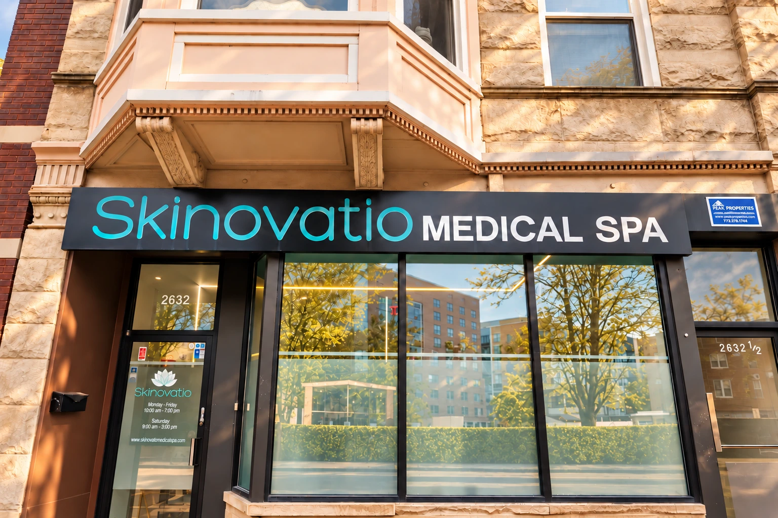 Skinovatio Medical Spa storefront at 2632 N Lincoln Ave in Lincoln Park, Chicago